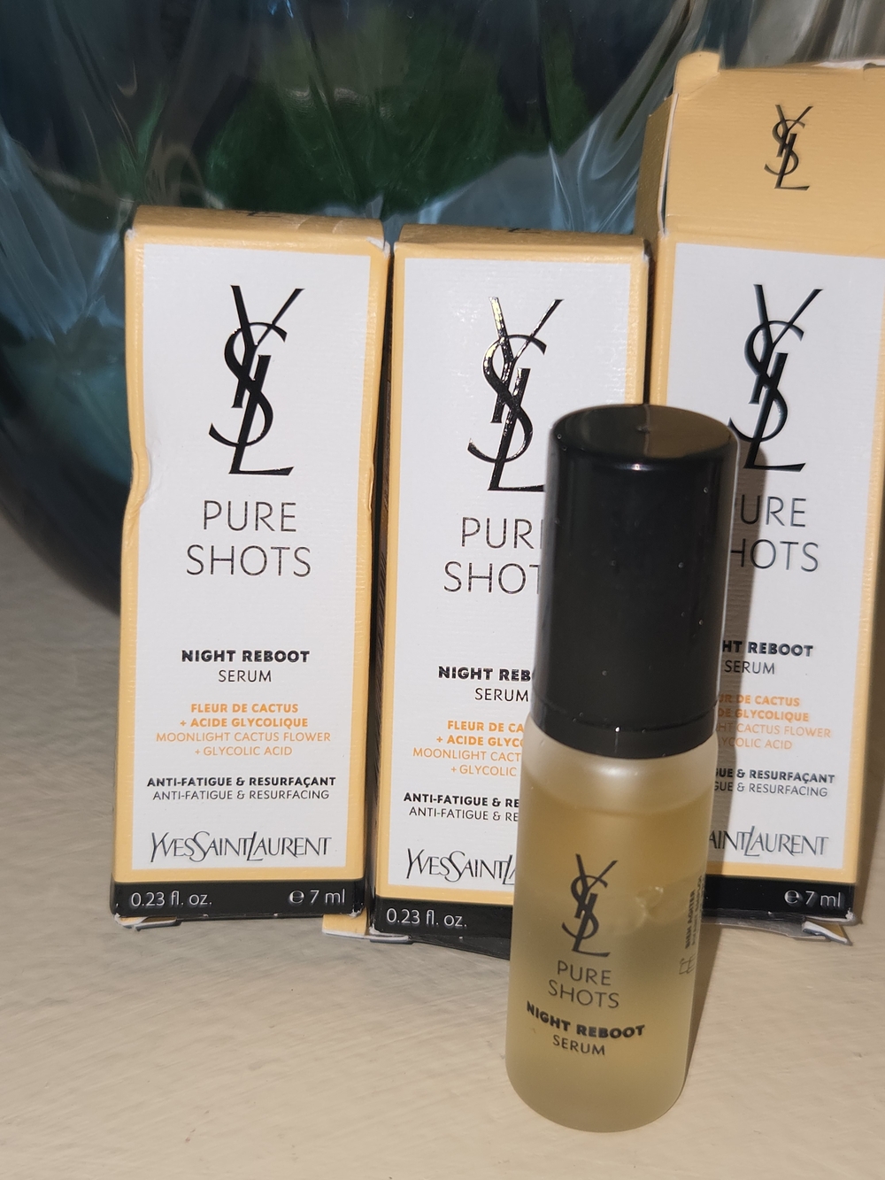 YSL Pure Shots Night Reboot Serum 3-Pack 7mL/0.23oz Each – New